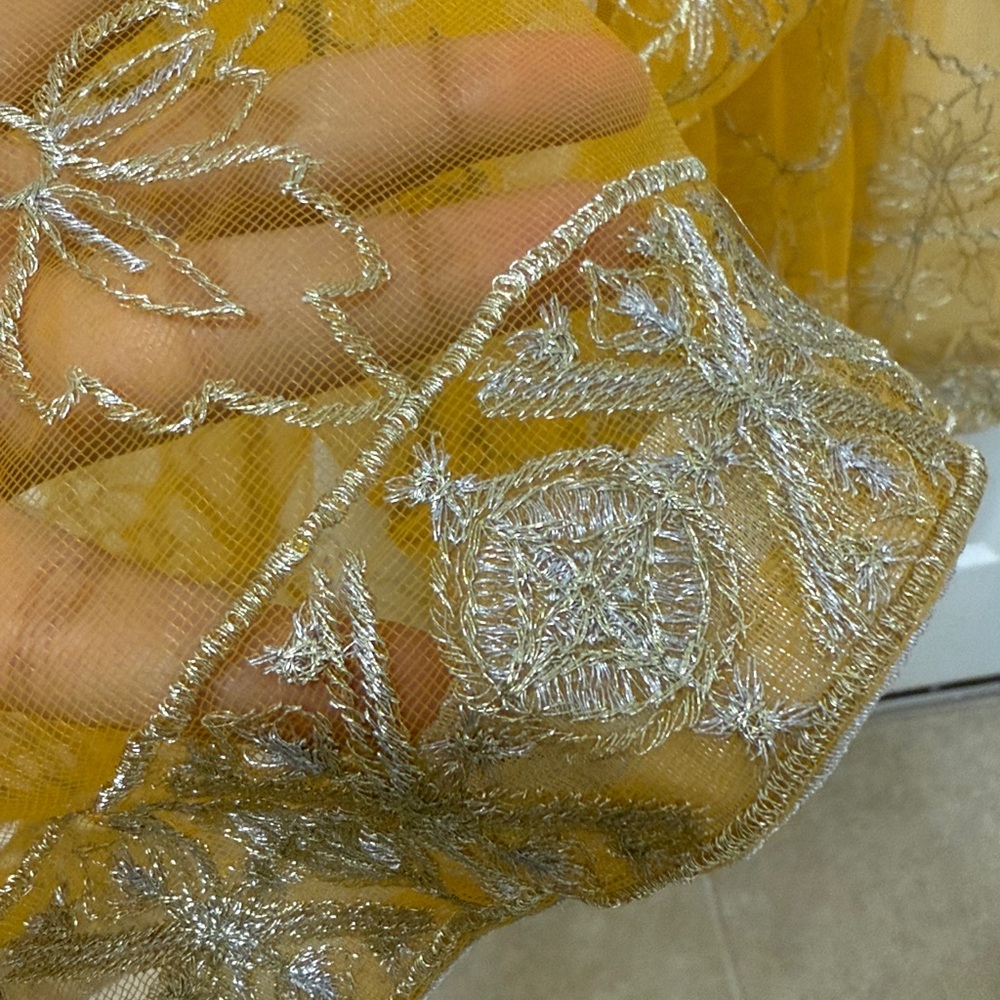 NWT Dress For Haldi yellow Indian Pakistani Event Wear Wedding Dress #829 - Picture 12 of 12